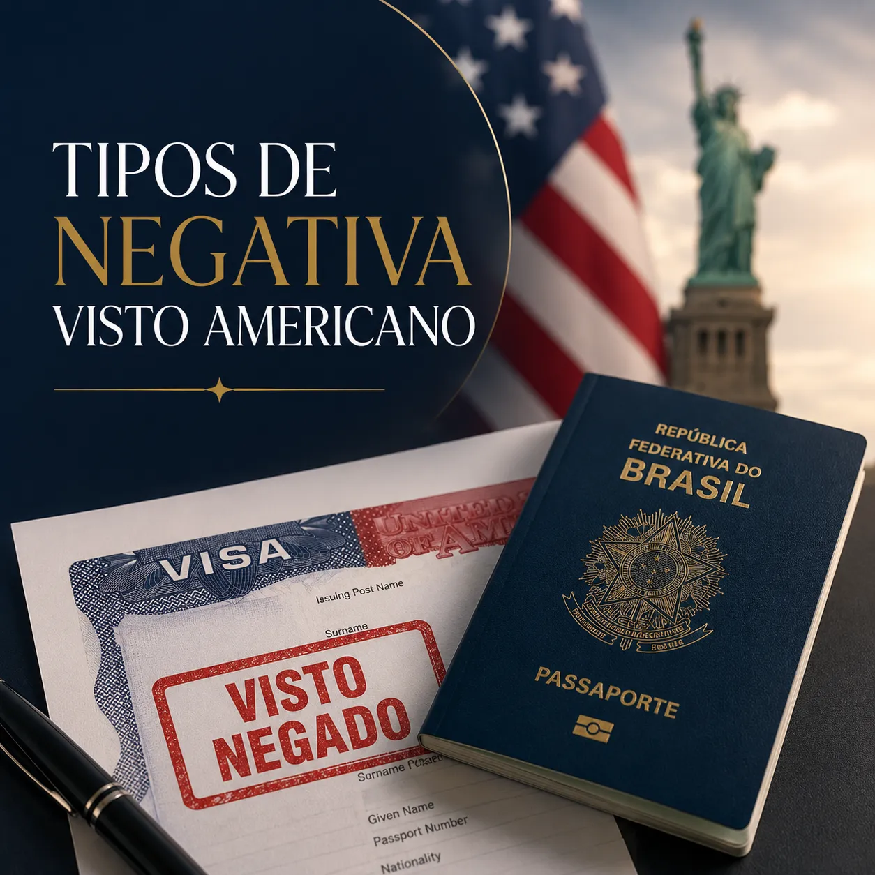 Imagem principal para o artigo Tipos de negativa visto americano da Now Vistos